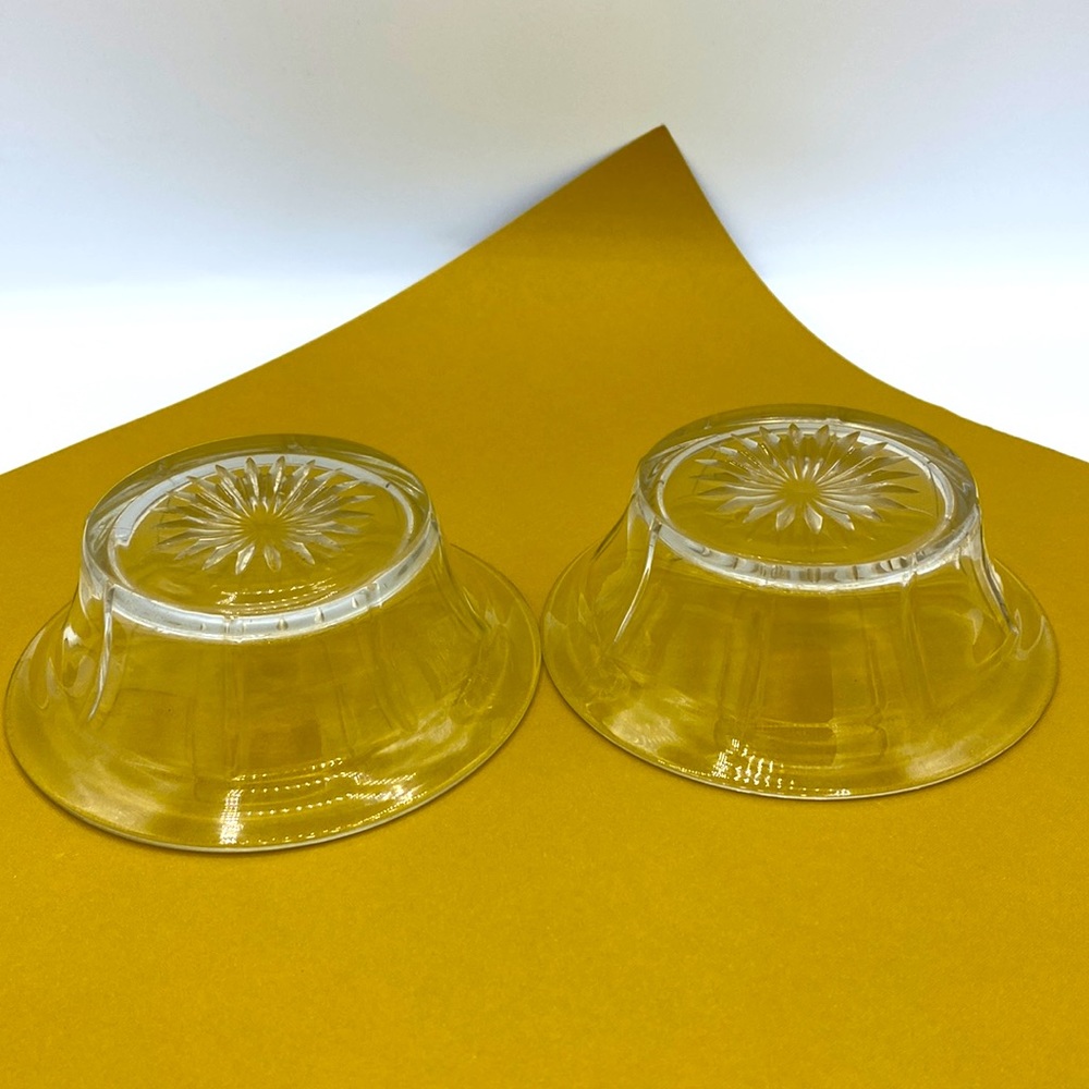 Marked Hersey Flat Rimmed Rib & Panel Vintage Elegant Bowls Set Of 2 - Picture 3 of 4